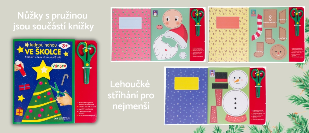 Jednou nohou ve školce Vánoce Stříhání a lepení pro malé děti 3+